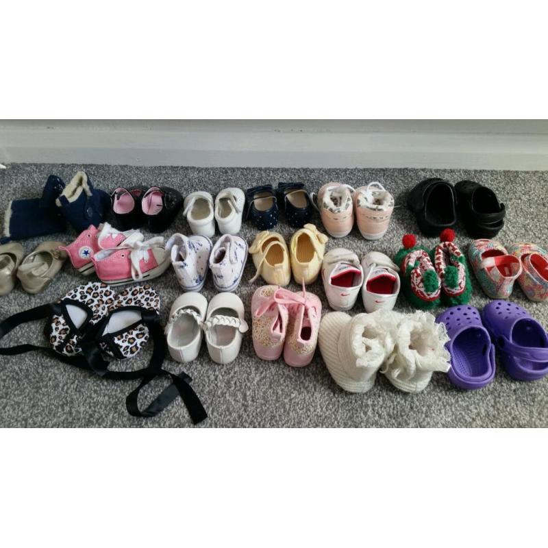 Baby girl bundle of shoes roughly 3 to 13 months
