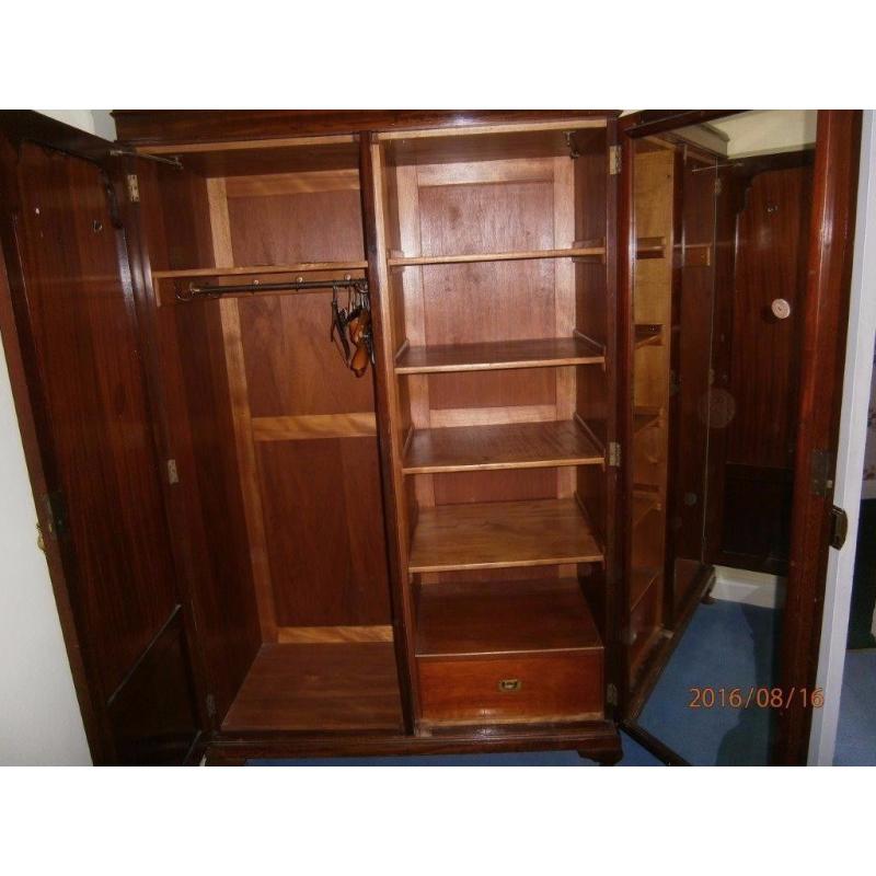 Gentleman's Mahogony Wardrobe and Bedside Cabinet