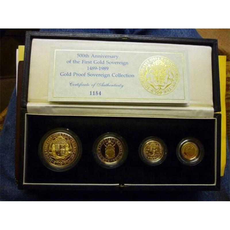 Very Rare 1989 solid gold 4 coins set with original certificate