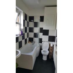 double bedroom in flat with bathroom