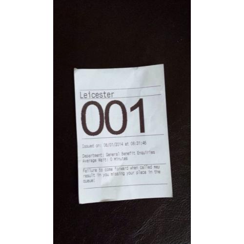 Ticket #1 in the year 2014 @ Leicester City Council!