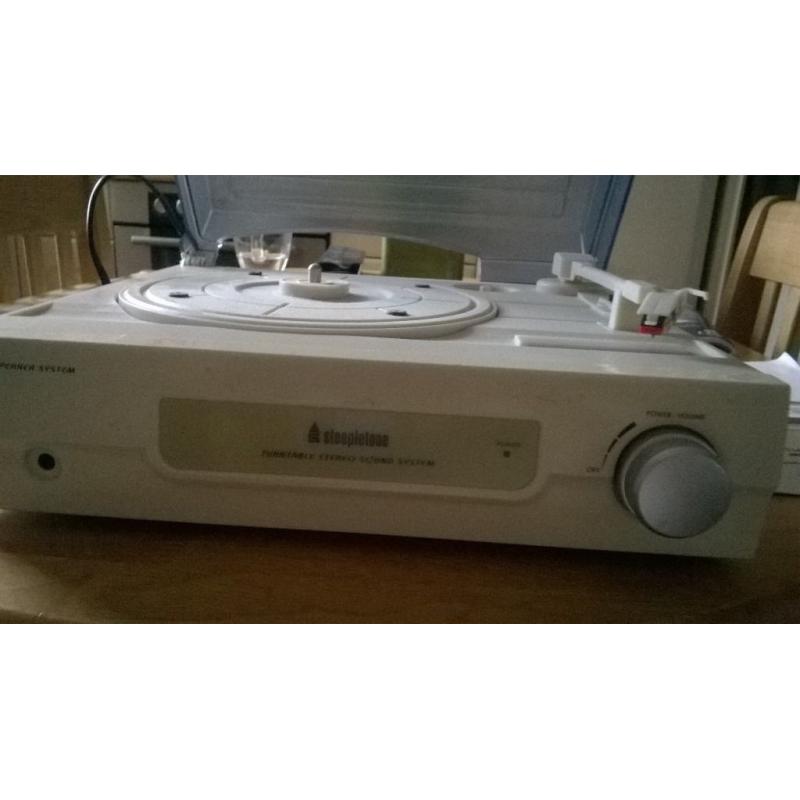 Record player, 3 speed turntable.