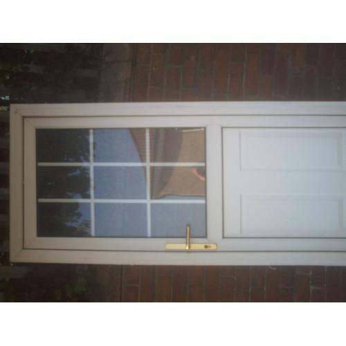 white upvc external door size H 78 in W 33 1/4 in