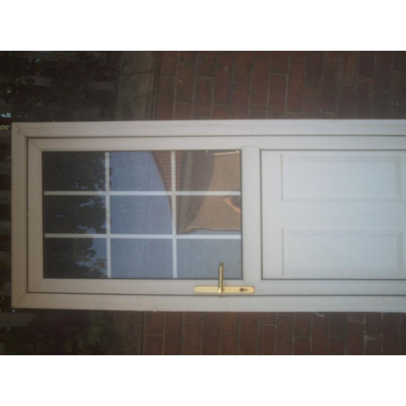 white upvc external door size H 78 in W 33 1/4 in