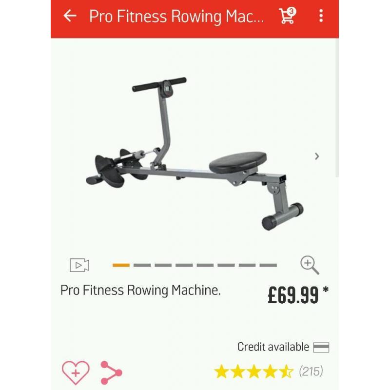 Treadmill, bike, rowing machine