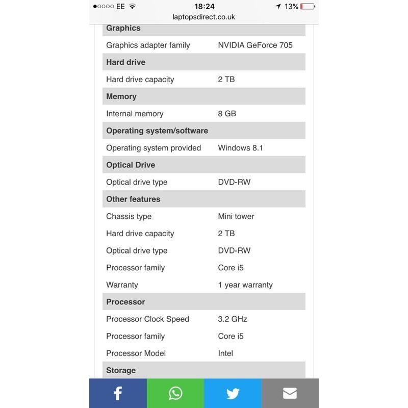 HP POVILION PC 500-550na