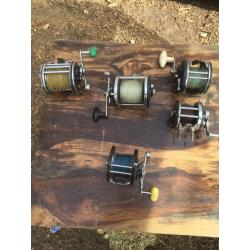 Selection of retro sea fishing reels