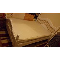 Vintage white solid Double bed frame - NO MATTRESS