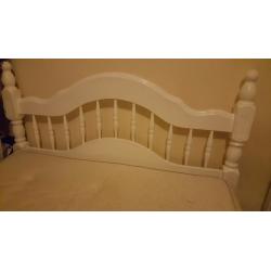 Vintage white solid Double bed frame - NO MATTRESS
