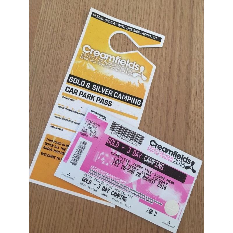 3 Day GOLD Camping Creamfields