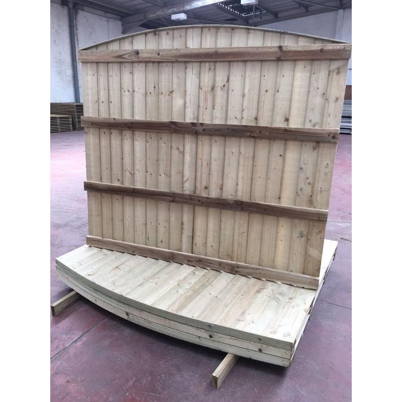 Bow top feather edge fence panels