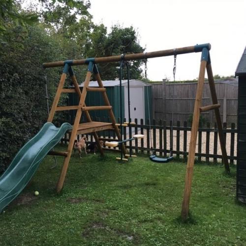 Log Child's Swing & Slide set
