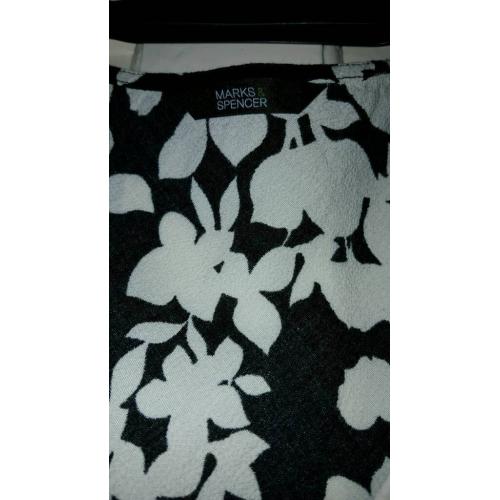 M&S black & White Dress