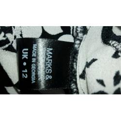 M&S black & White Dress