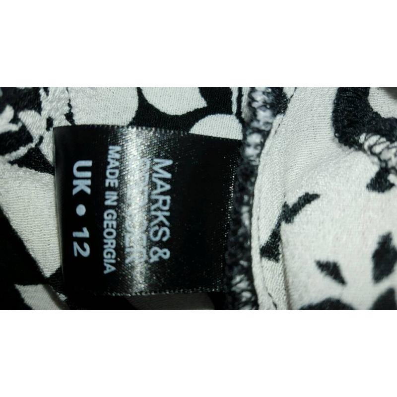 M&S black & White Dress
