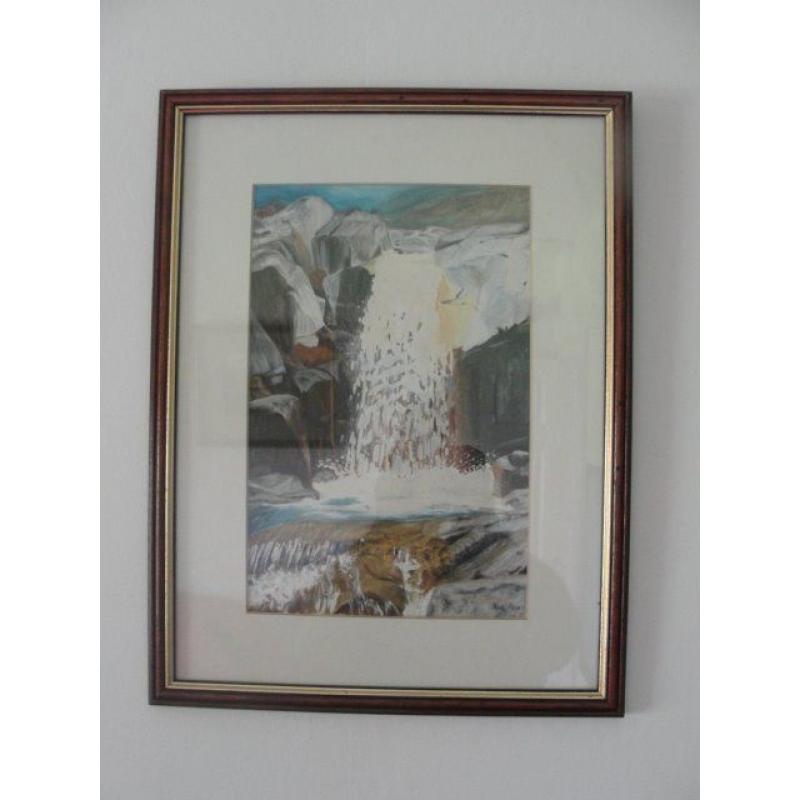 Watercolour by Nicki Price (Church Beck Falls,Cumbria 1992) Signed.