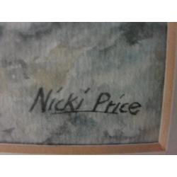 Watercolour by Nicki Price (Church Beck Falls,Cumbria 1992) Signed.