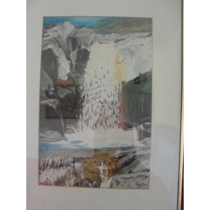 Watercolour by Nicki Price (Church Beck Falls,Cumbria 1992) Signed.