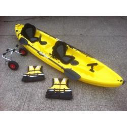 Brand new double fishing kayak, sea, river lots of colours left