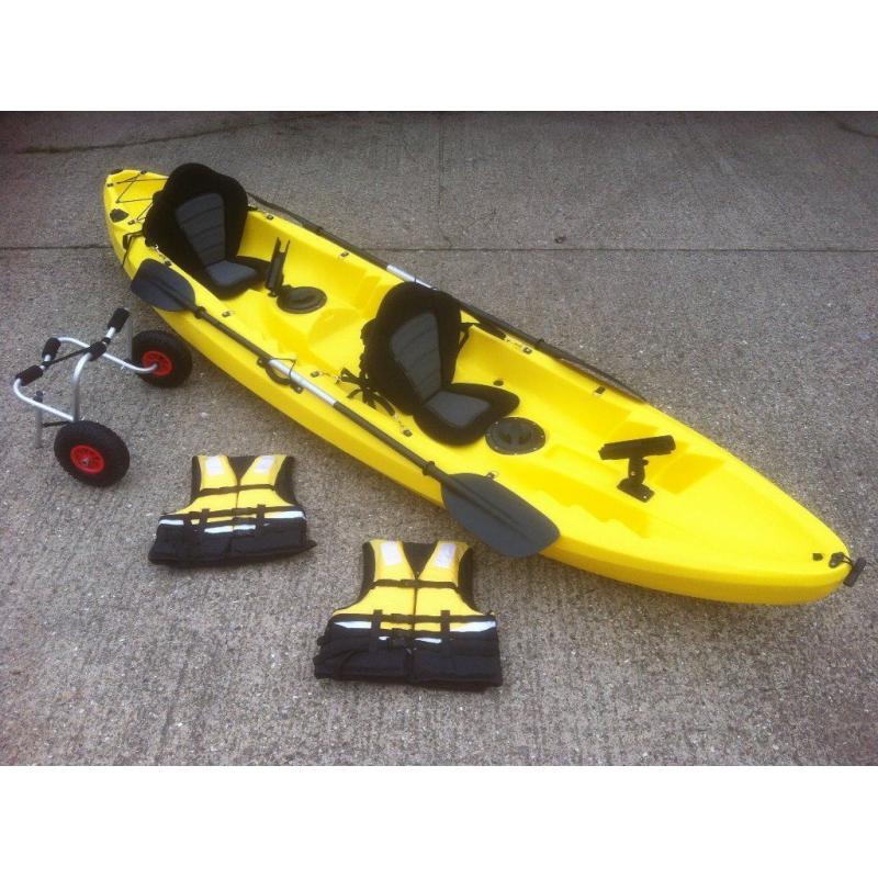 Brand new double fishing kayak, sea, river lots of colours left