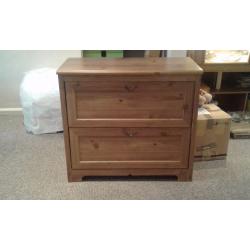 2 drawer chest with hidden drawer
