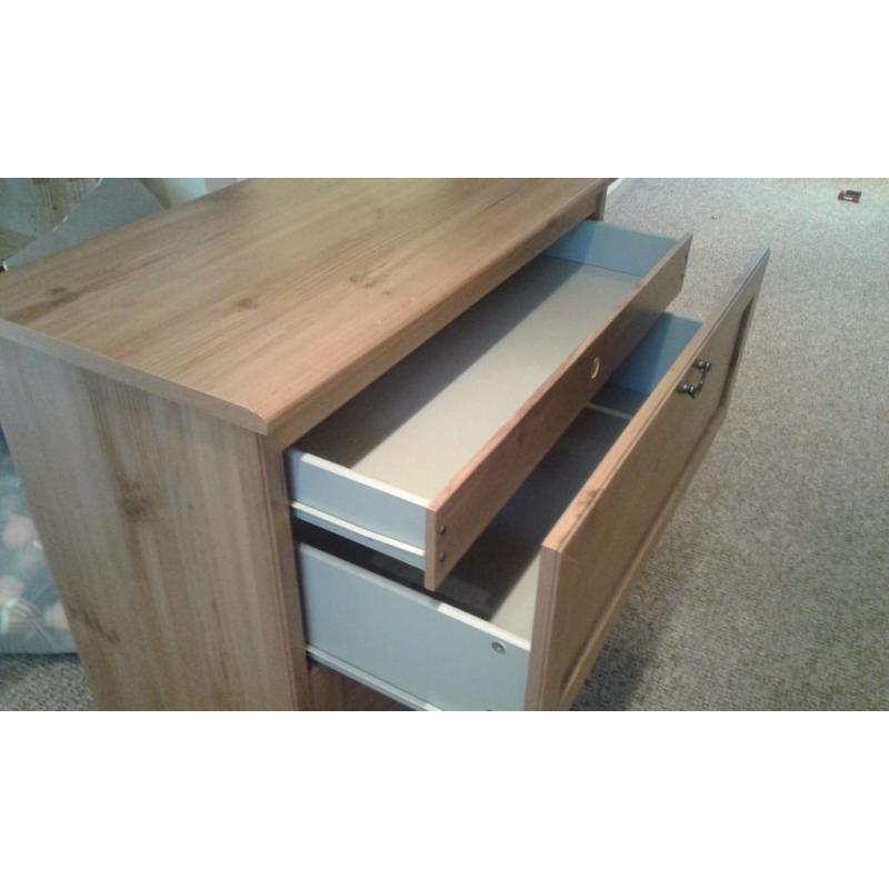 2 drawer chest with hidden drawer