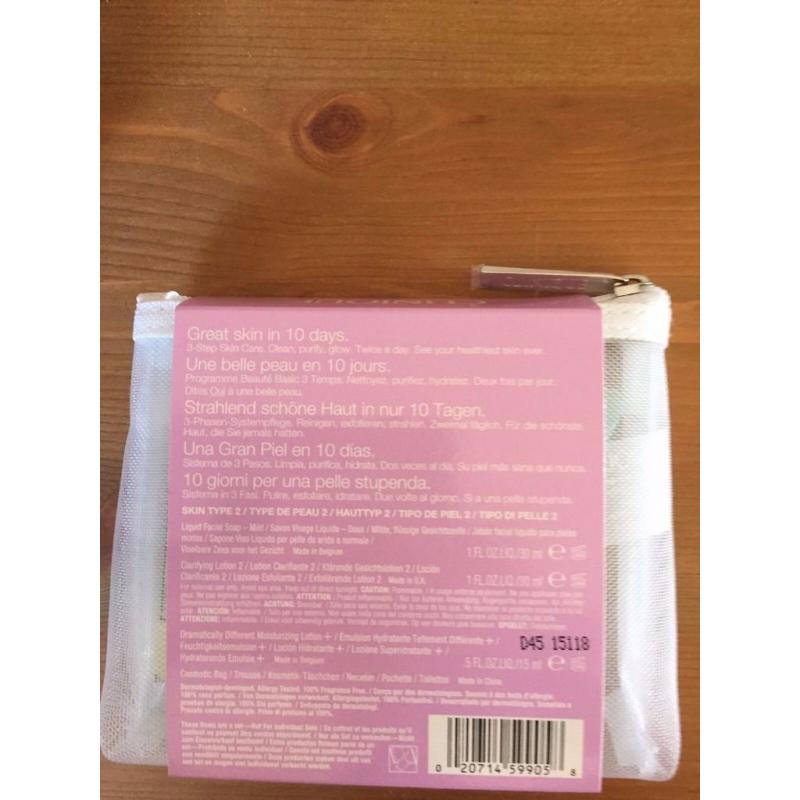 Clinique 3 Step Type 2 Cleansing Trial Kit In Mesh Bag, #Dry Combination, BNWT