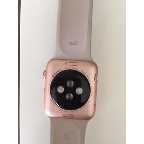 Apple Watch 38mm Rose Gold case.