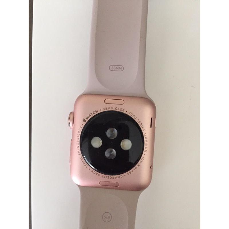 Apple Watch 38mm Rose Gold case.
