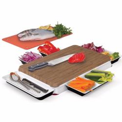 Brand New Boxed Unikia Chop n Serve Kitchen Innovations Chopping Board & Integrated Serving Dish