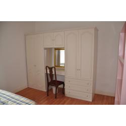 Flat clearance - 1 double bed, 2 wardrobes, 2 bedside tables, 2 chairs for sale