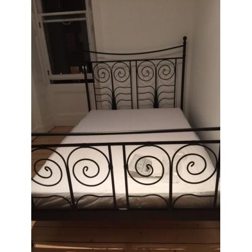 Ikea black metal double bed