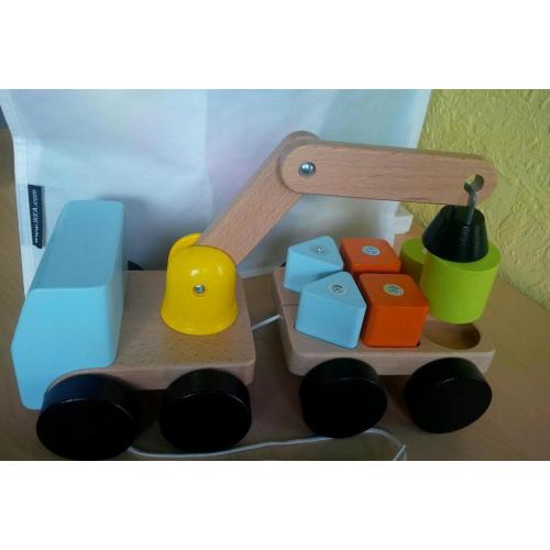 Ikea wooden crane with blocks
