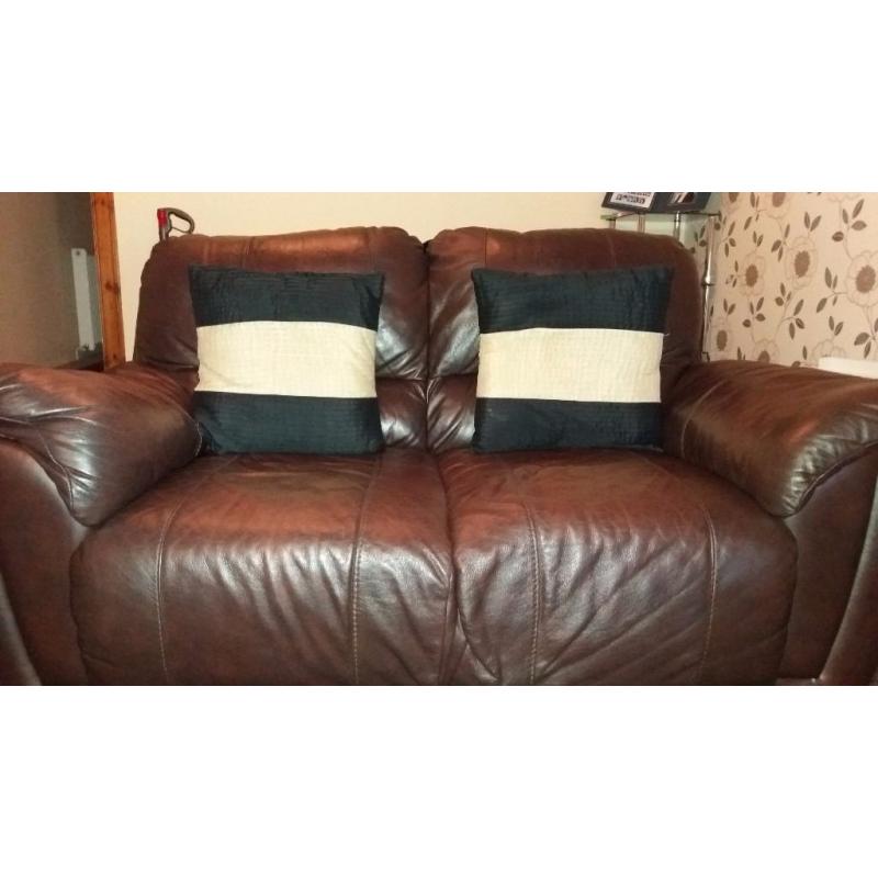 3×2 brown leather suite