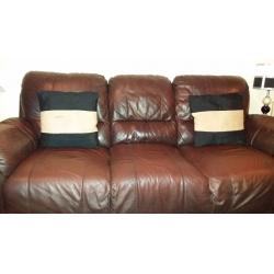 3×2 brown leather suite