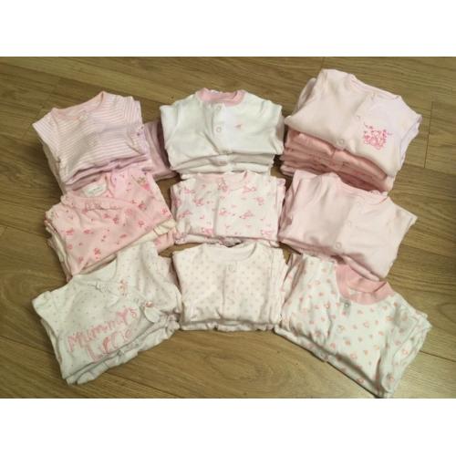 10 x baby girl babygrows
