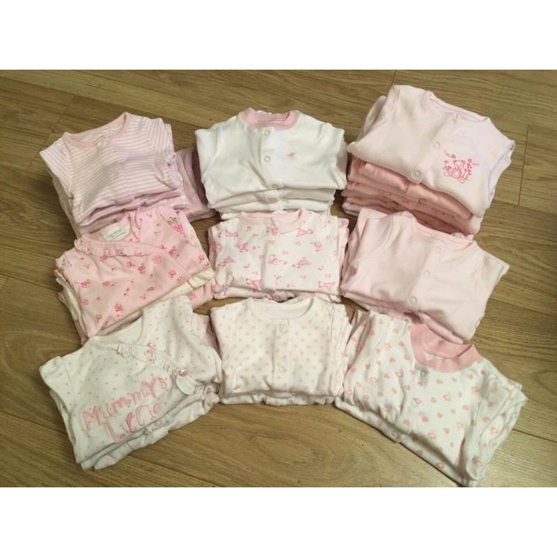 10 x baby girl babygrows