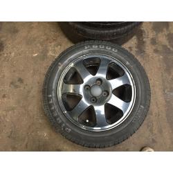 honda civic vti em1 15"alloy wheels with tyres black 4x100 ek4 vti ej9 eg 92-00