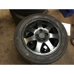 honda civic vti em1 15"alloy wheels with tyres black 4x100 ek4 vti ej9 eg 92-00