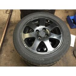 honda civic vti em1 15"alloy wheels with tyres black 4x100 ek4 vti ej9 eg 92-00