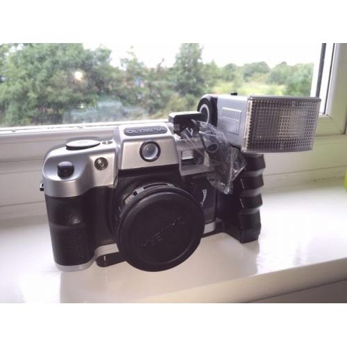 Olympia fixed focus 35mm camera with flash
