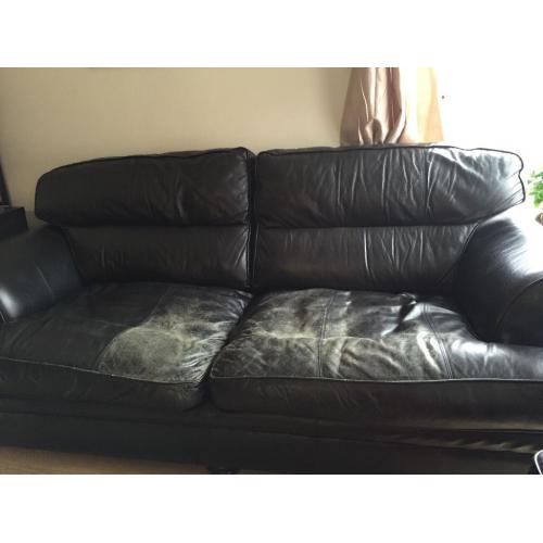 Black leather couch