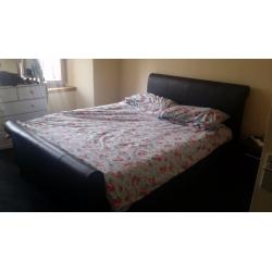 Faux Leather Double Bed Frame.