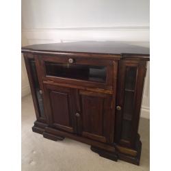 TV corner cabinet solid mahogany
