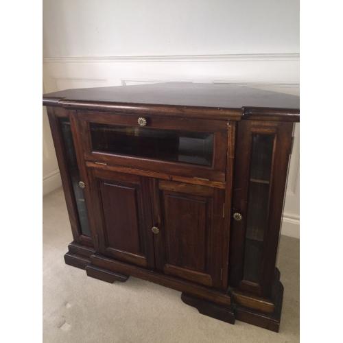 TV corner cabinet solid mahogany