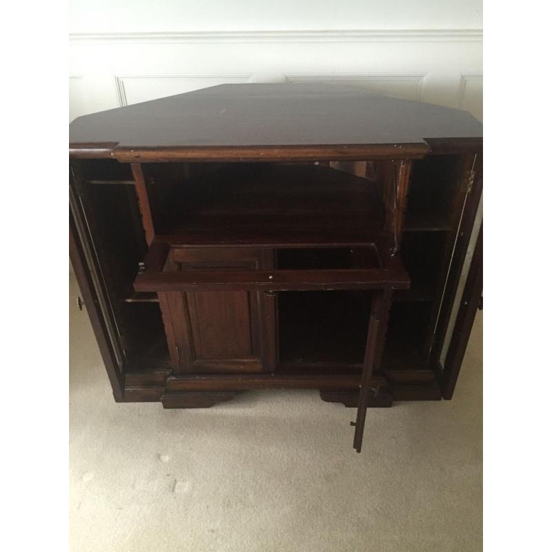 TV corner cabinet solid mahogany