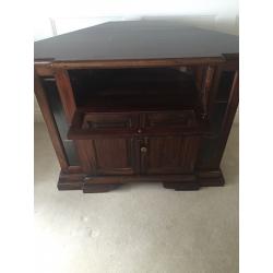 TV corner cabinet solid mahogany