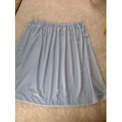 Pretty blue slub effect fabric fully lined curtains