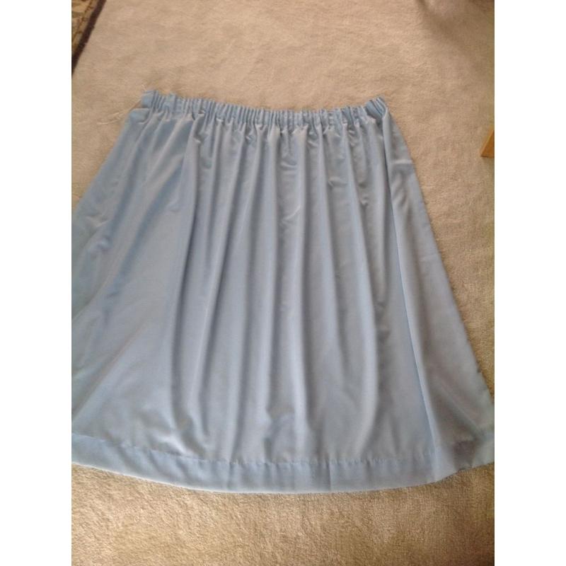 Pretty blue slub effect fabric fully lined curtains
