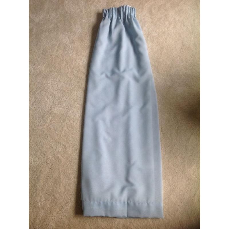 Pretty blue slub effect fabric fully lined curtains